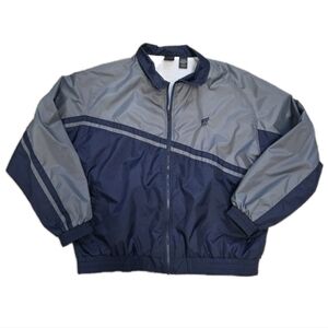 USA Olympic Team Soccer Jacket Wind Breaker Full Zip Mens Size XL Blue Gray Vtg